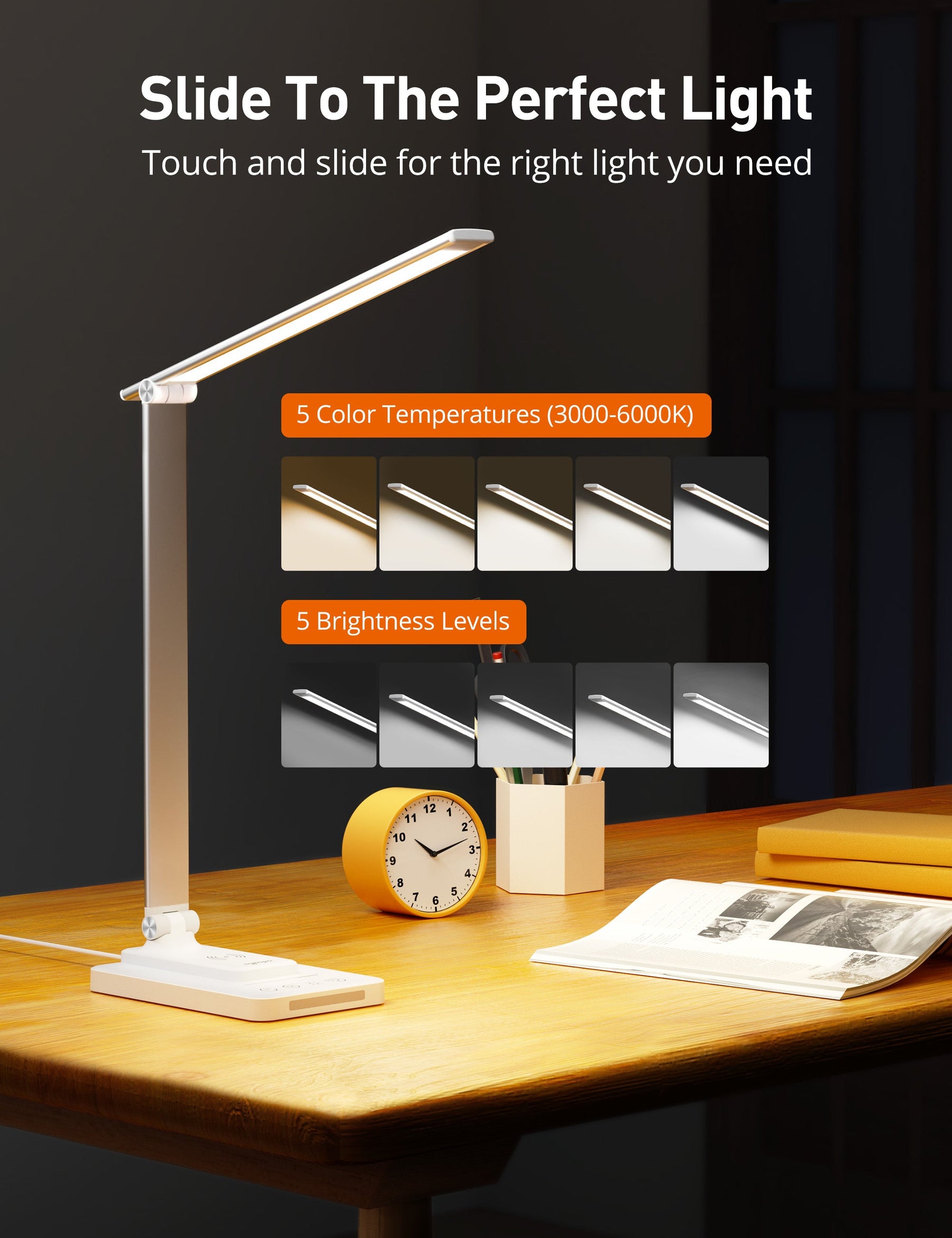 Sympa Table Lamp DL048, Eye-Caring Technology With 5W Wireless Charger-Table Lamps-ParisRhone