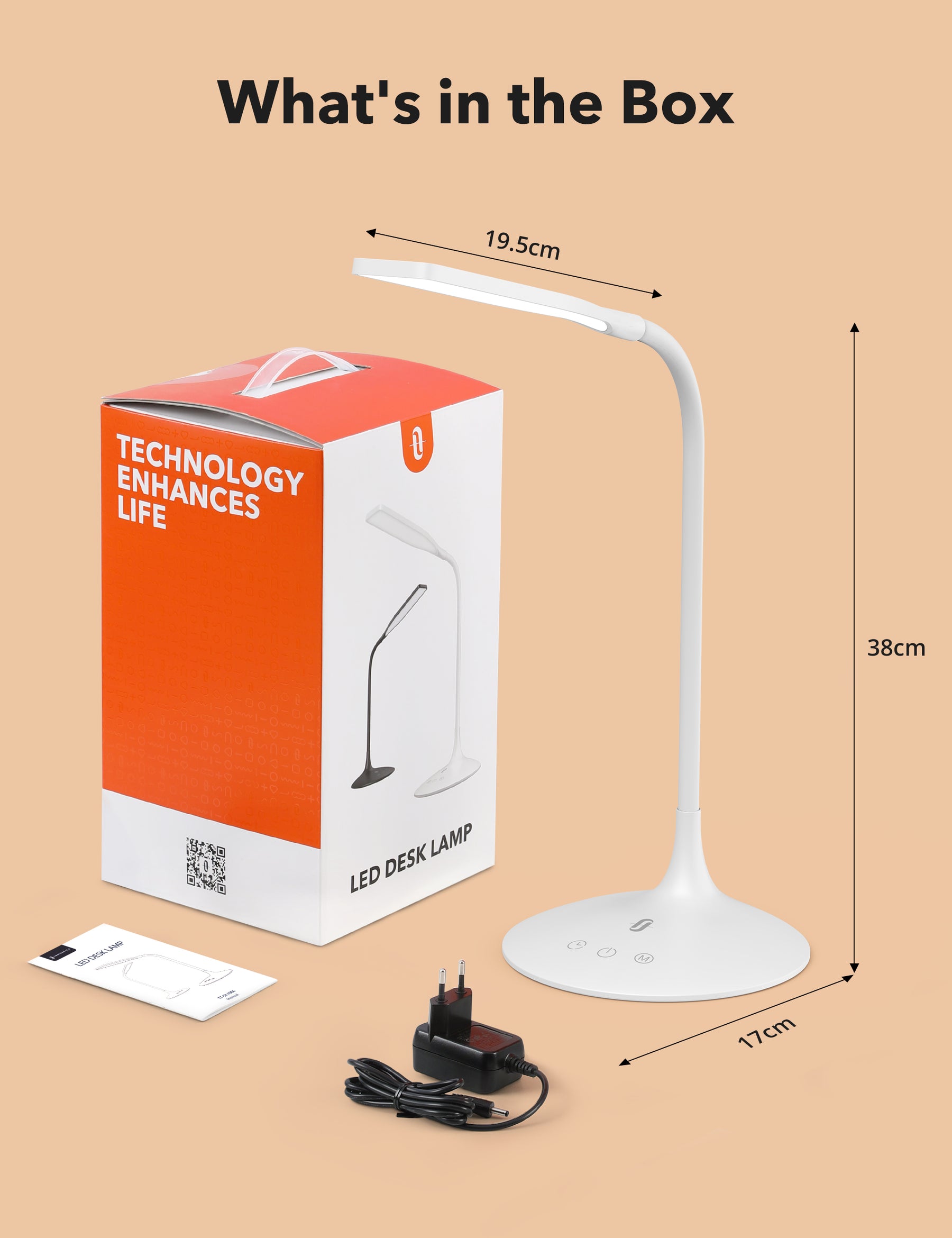 Classical Upgraded TaoTronics Touch Sensor Timer Memory Mode LED DL1004 Desk Lamp with Functional Charging Port