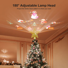 TaoTronics Christmas Tree Topper LED Projector 180° Rotatable Lighted Snowflake