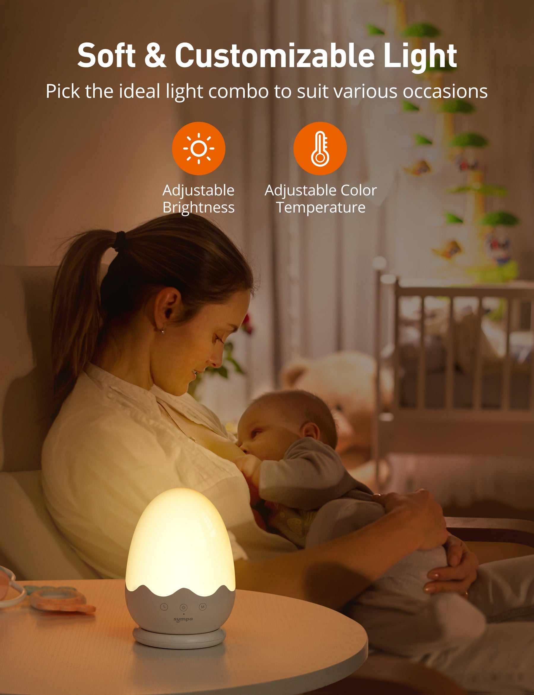Sympa Night Light For Kids CL038, With Charging Pad, Touch Control-Night Lights-ParisRhone