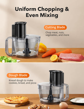 Food Processor and Blender Combo, 600W 9-Cup Food Processor-TaoTronics