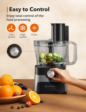 Food Processor and Blender Combo, 600W 9-Cup Food Processor-TaoTronics