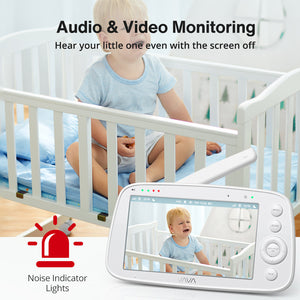 Baby Monitor, VAVA 5" 720P Video Baby Monitor with Pan-Tilt-Zoom Camera