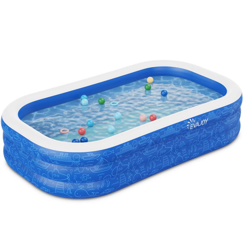 Homech Full-Sized Family Inflatable Lounge Swimming Pool