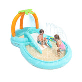 Evajoy Inflatable Spray Kiddie Pool with slide for kids