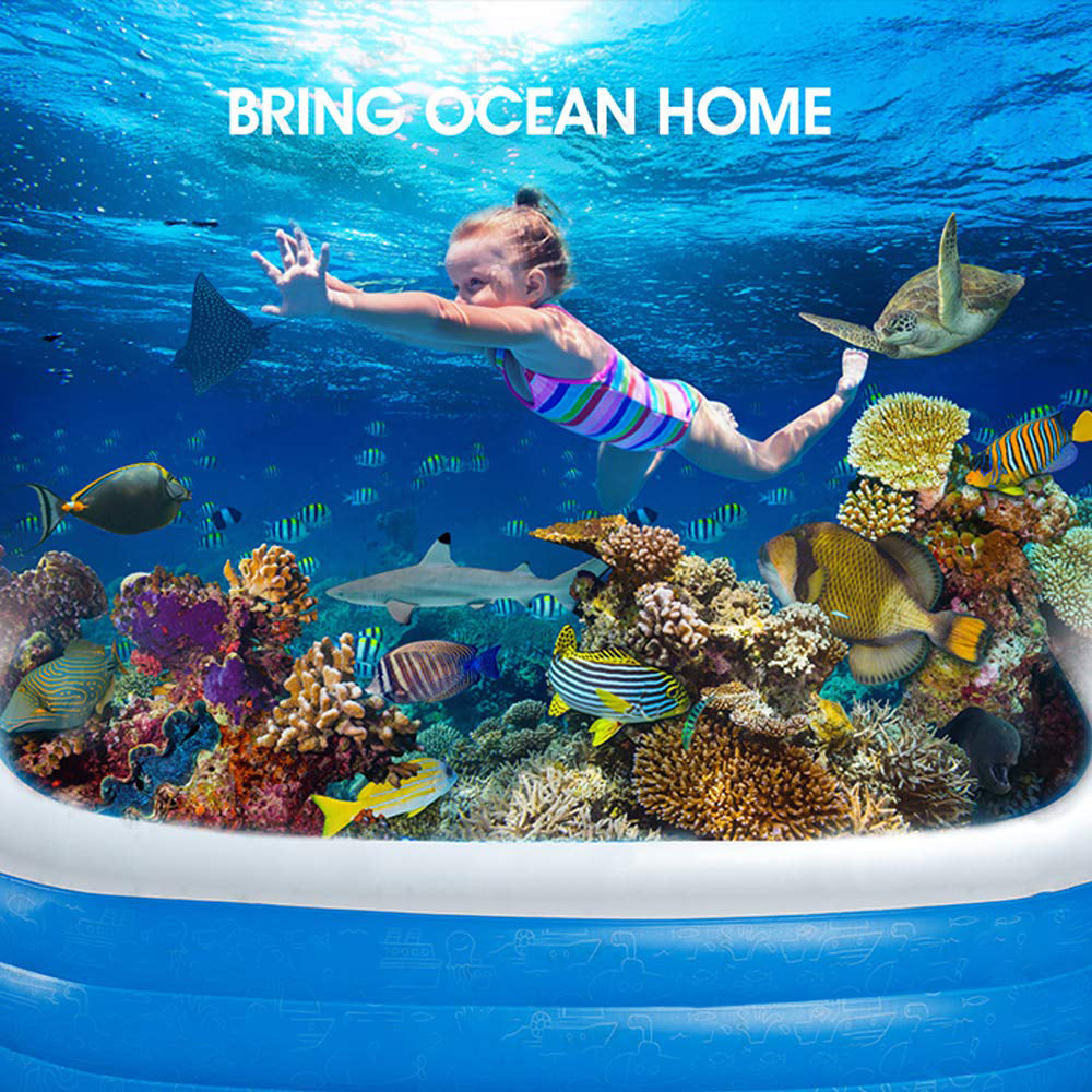 Homech Full-Sized Family Inflatable Lounge Swimming Pool-TaoTronics