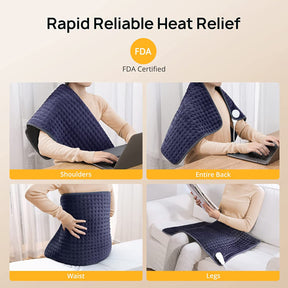 【33''×17''】Evajoy Heating Pad for Back Pain Relief, Extra Large Electric Heating Pads
