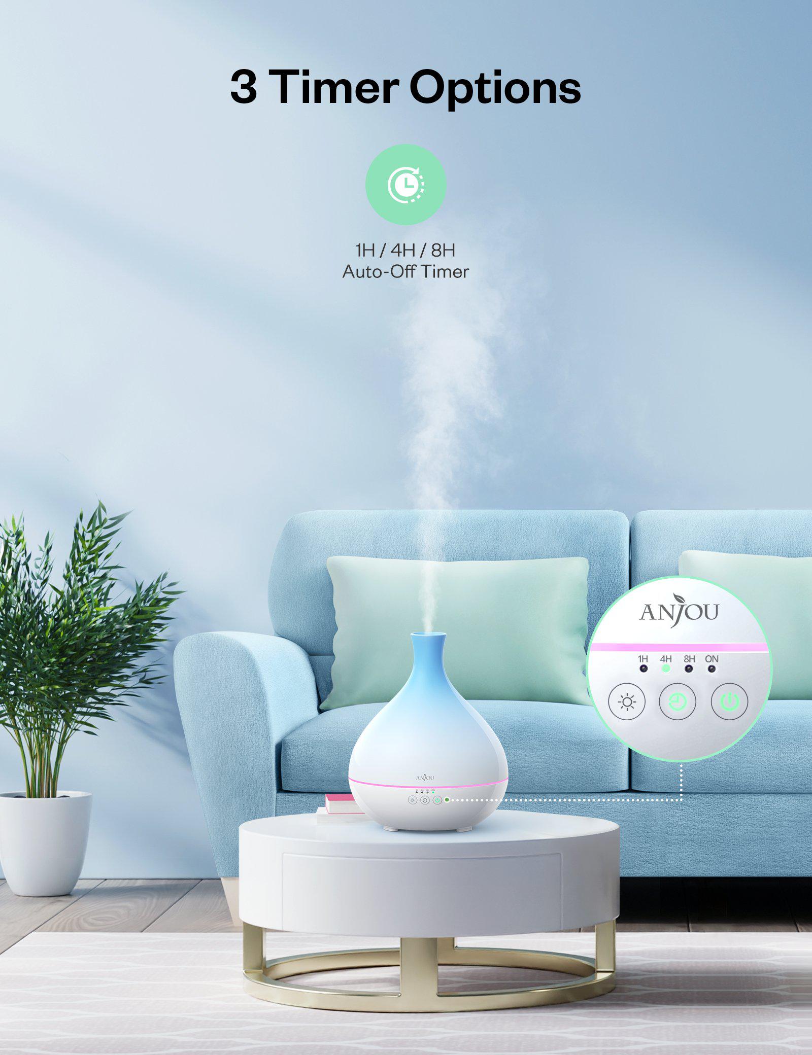 Essential Oil Diffuser 500ml Cool Mist Humidifier 12hrs Consistent Scent-TaoTronics US