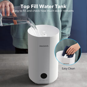 Homech Cool Mist Humidifier 4L Top Fill Quiet Ultrasonic Humidifier with Auto Mode-TaoTronics US