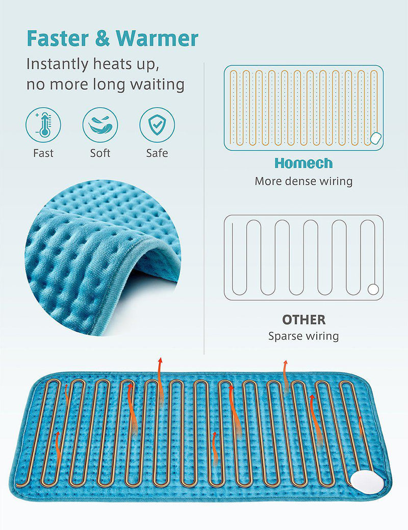 【12"x24"】Homech Electric Heating Pad Large 12"x24" Hot Heated Pad