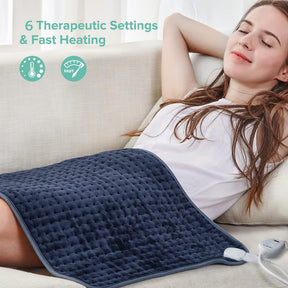 【33"x17"】Electric Heating Pad for Back Pain Cramps Relief, XXX-Large 33x17 Ultra Soft Fast Heating, Moist Dry Heat