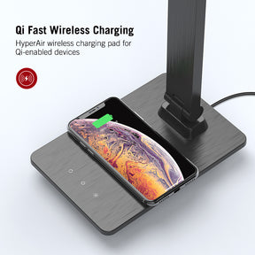 QI-Tech LED Desk Lamp DL057, Advanced-5th Generation Stable Wireless Charging  for All Phones