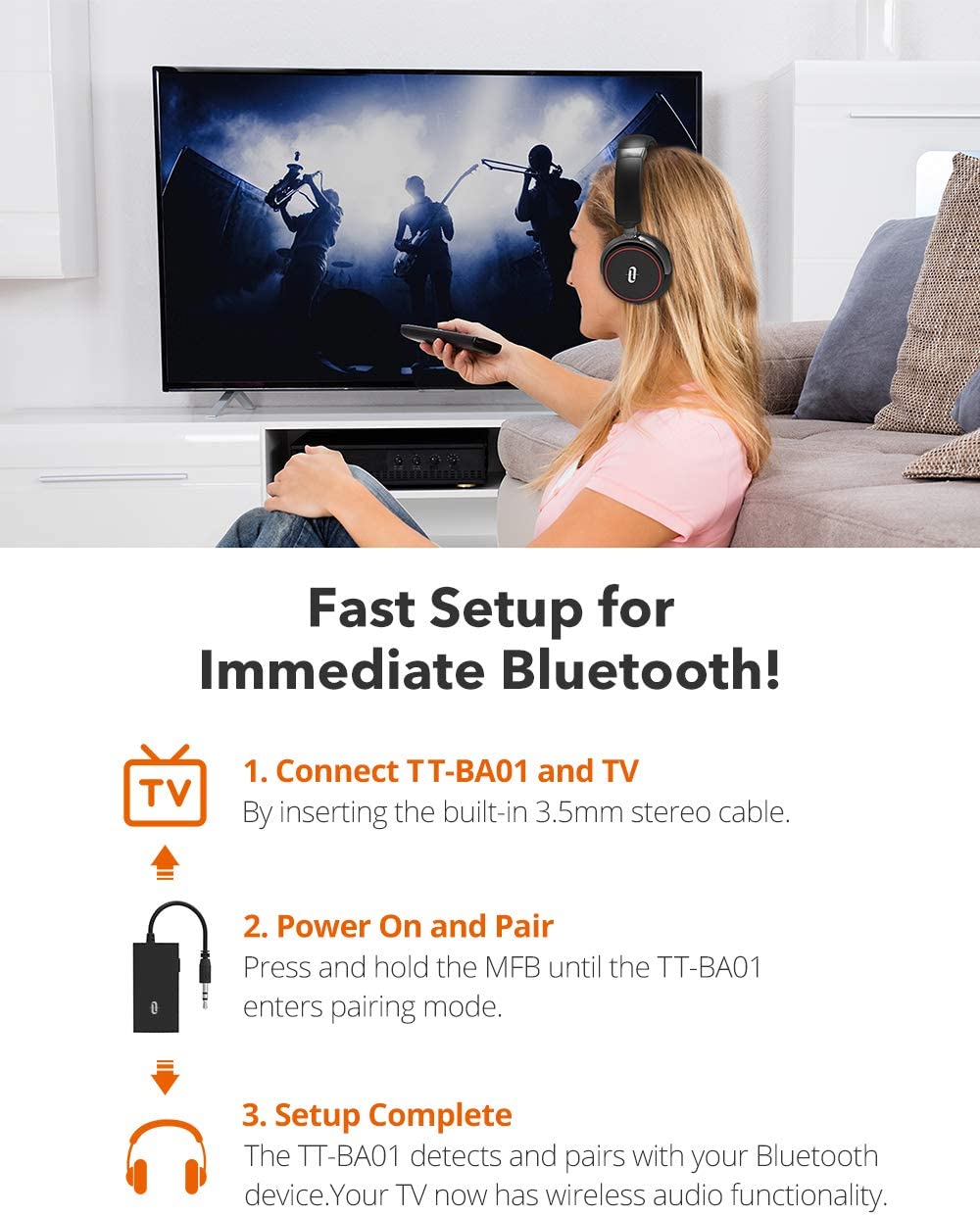 Upgraded Version Portable Bluetooth Transmitter for TV-TaoTronics