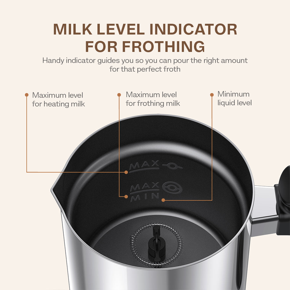 VAVA Stainless Steel Milk Steamer with Hot & Cold Milk Functionality-TaoTronics US