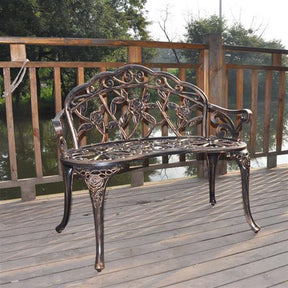 38.5" Cast Aluminum Outdoor Courtyard Decoration Park Leisure Rose Chair