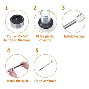 24pcs 5W High Brightness Solar Power LED Lawn Lamps with Lampshades Seven Color