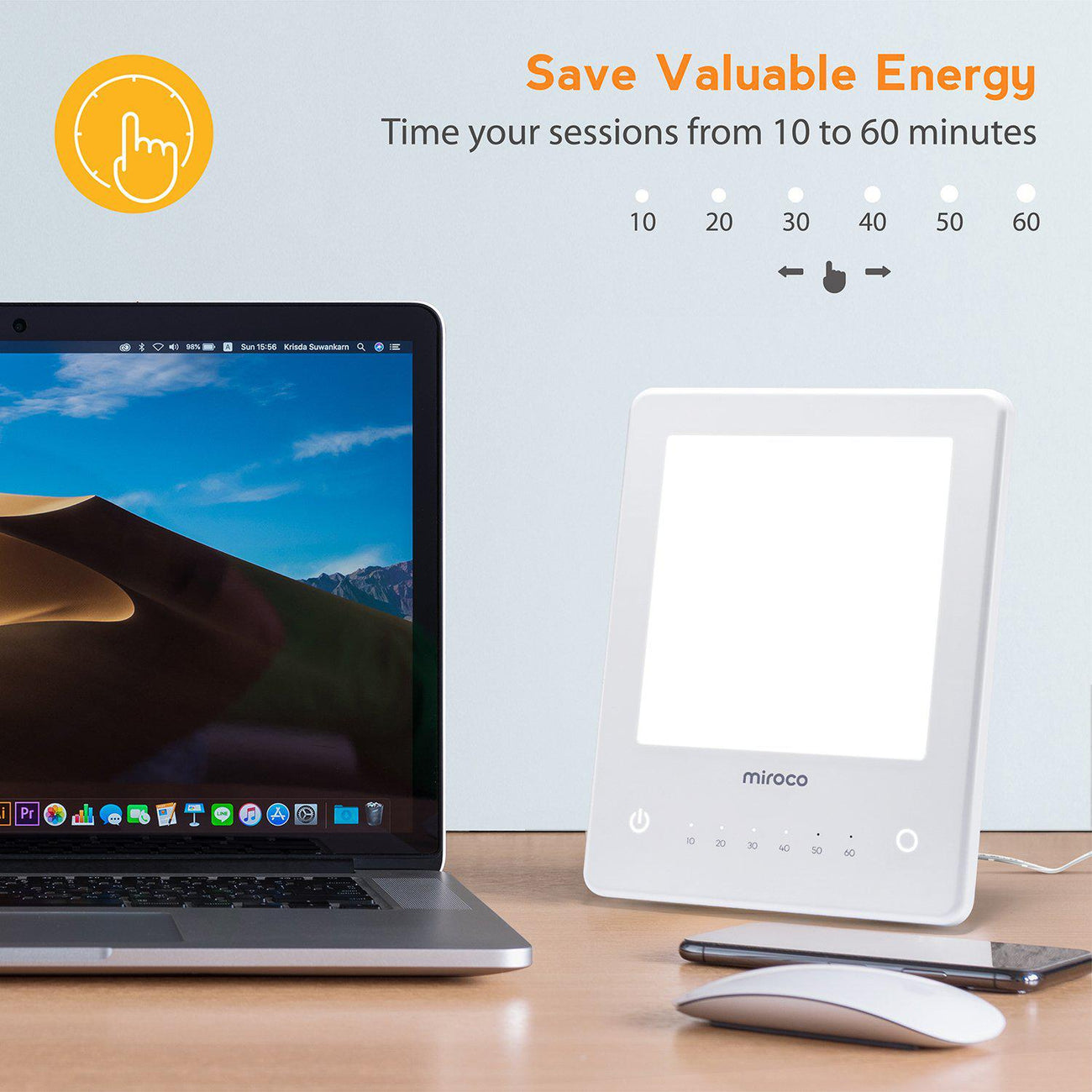 Products Light Therapy Lamp, Miroco UV Free 10000 Lux Therapy Lamp with