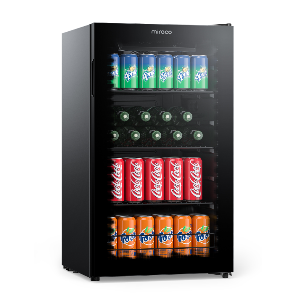 Miroco Beverage Refrigerator Cooler, 3.2Cu. Ft Drink Fridge with 3 Layer Glass Door-TaoTronics