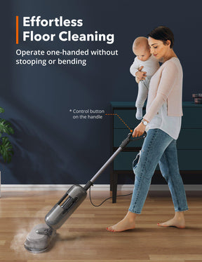 1100W Electric Spin & Steam Mop, 110℃/ 230℉Floor Steam Cleaner with 410ml Water Tank-TaoTronics US