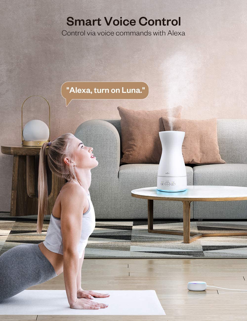 Cool Mist Humidifier, Top Fill 1.8L Smart WiFi Humidifier Diffuser, 15 Days Constant Customizable Aroma-TaoTronics US