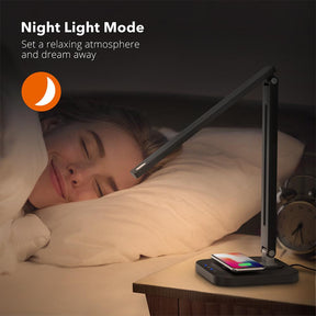 Taotronics qi wireless charging deals led desk lamp in white