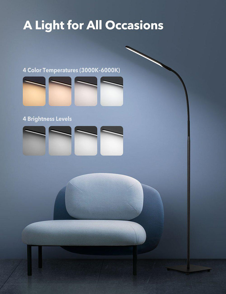 TaoTronics LED Floor Lamp Reading Light Standing Gooseneck Lighting