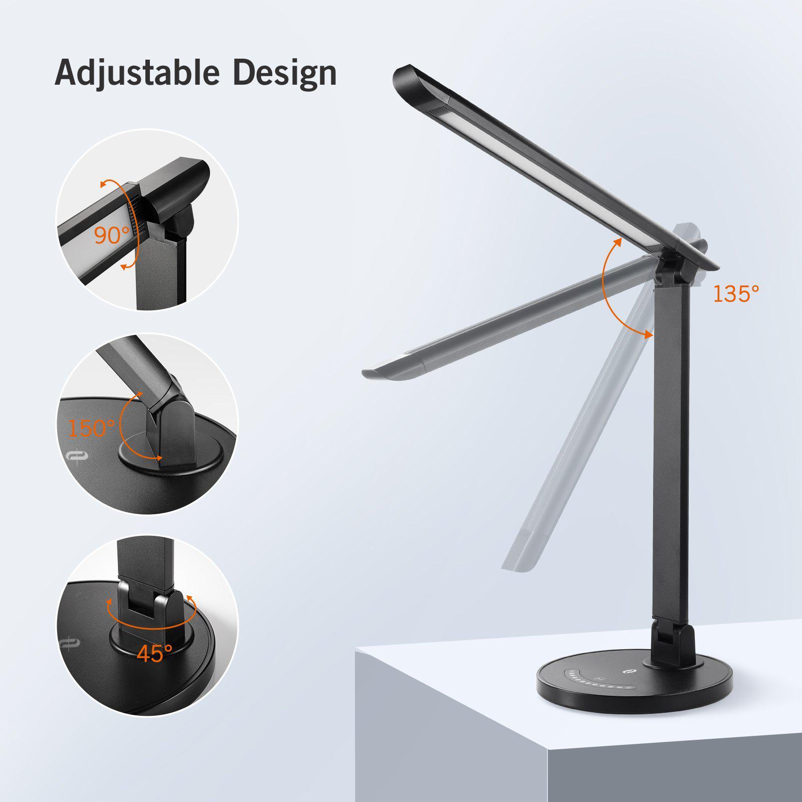 Metal Desk Lamp, Adjustable Goose Neck Table Lamp, Eye-Caring