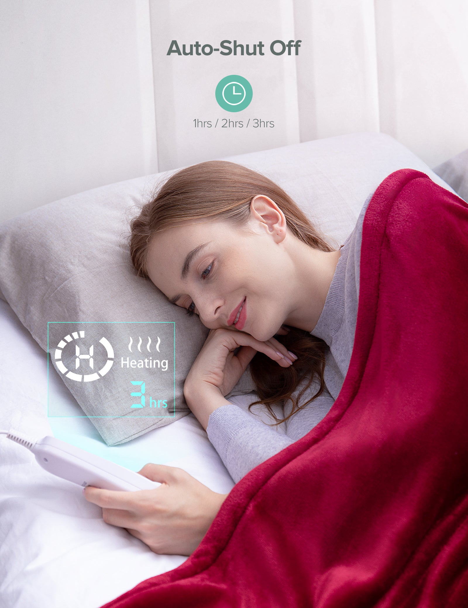 50 x 60】Evajoy Heated Blanket Electric Blanket, Electric Full Size