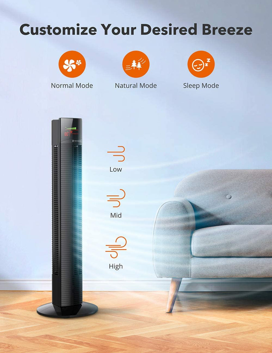 TaoTronics 36” Oscillating Tower Fan Quiet Cooling Fan with Remote