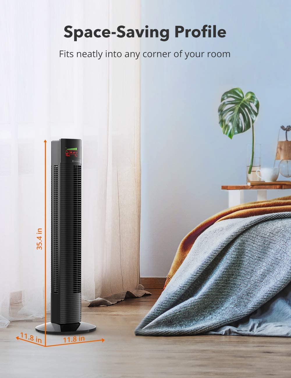 Oscillating Tower Fan 002 with Remote Quiet Cooling-TaoTronics