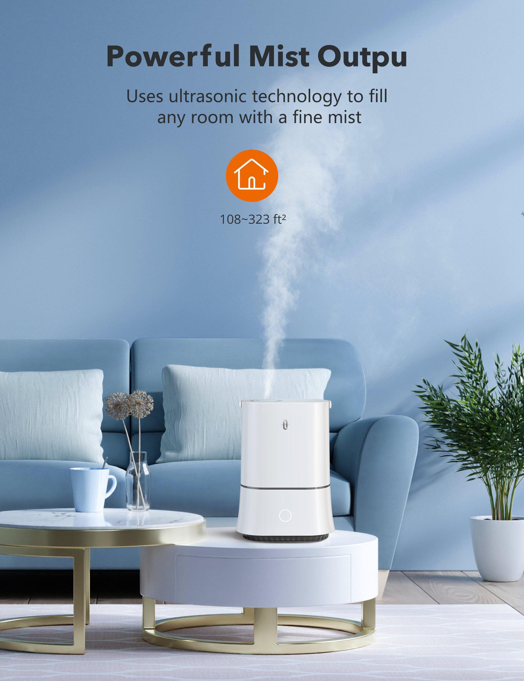 4L Cool Mist Humidifiers, Quiet Ultrasonic Humidifier for Bedroom-TaoTronics