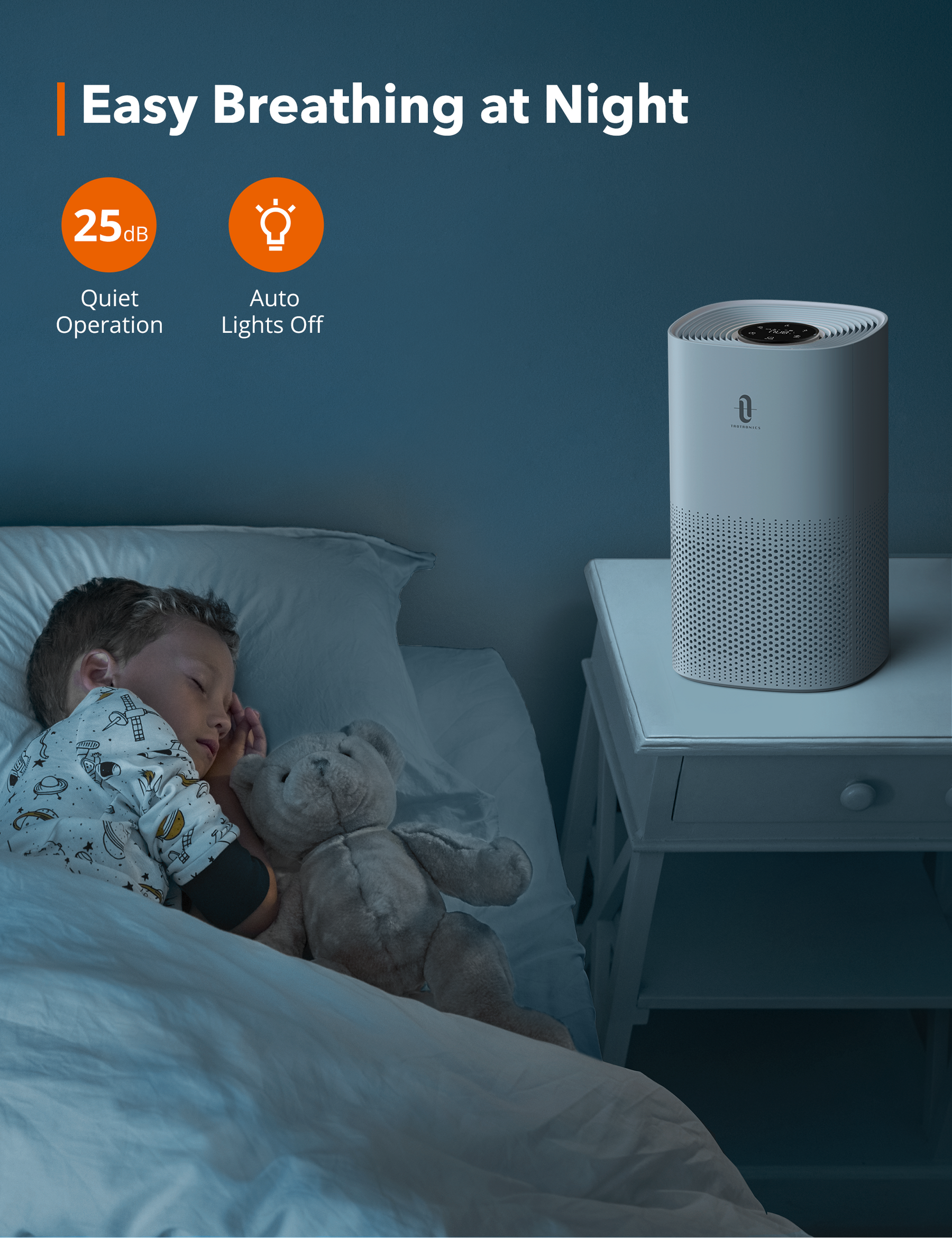 HEPA Air Purifier for Home with Air Quality Sensor Auto Mode