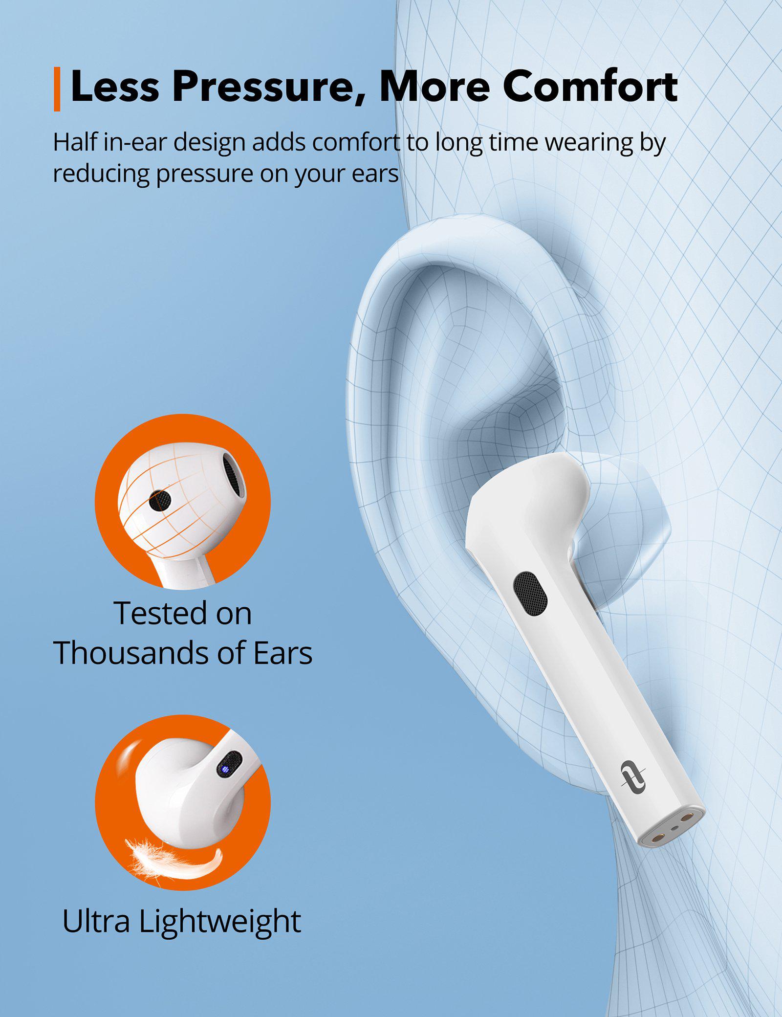 4 Noise Cancelling Microphones for Clear Call, Wireless Earbuds with Bluetooth 5.2-TaoTronics