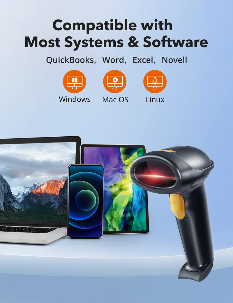 TaoTronics Barcode Scanner Handheld Wired Barcode. Taotronics