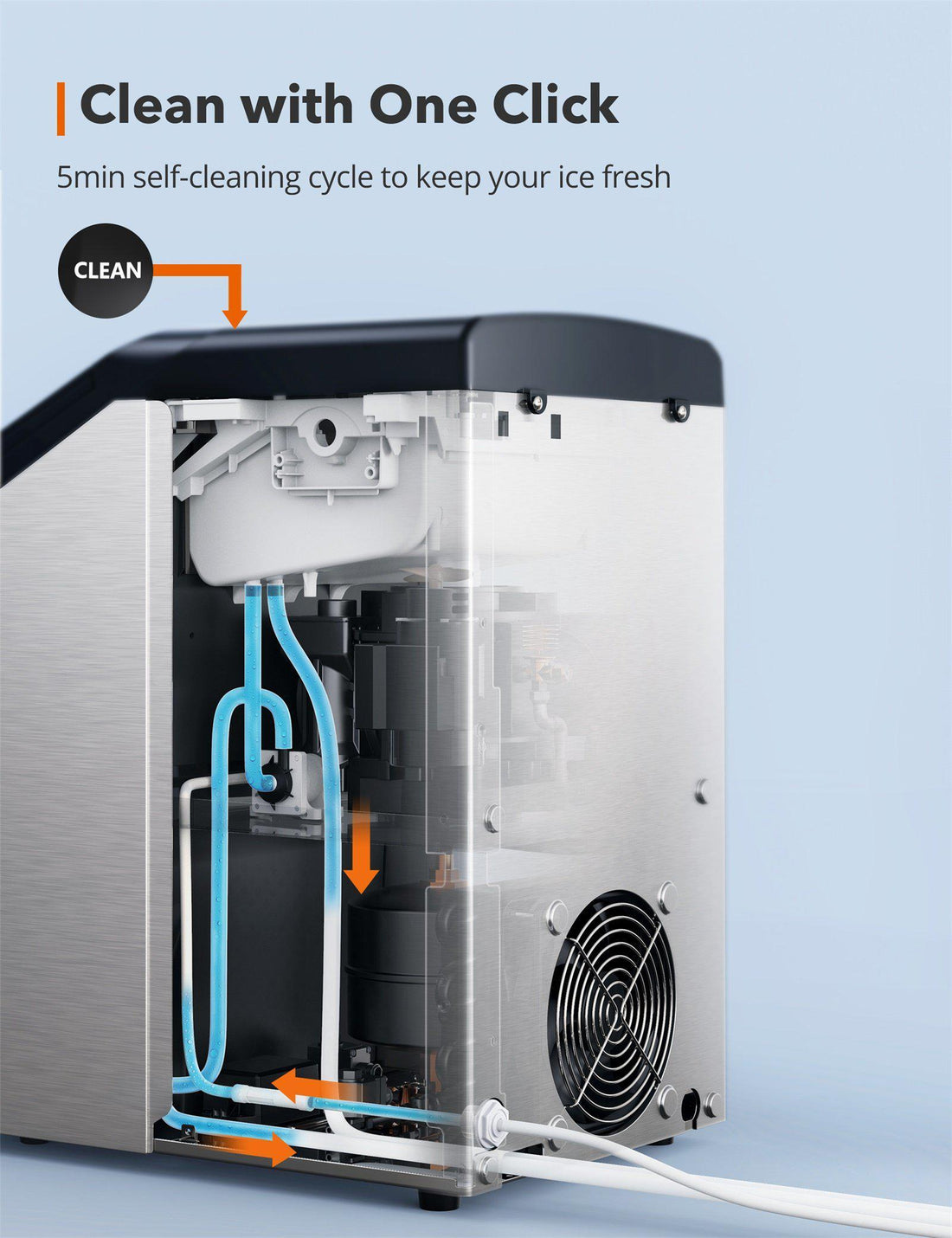 Nugget Ice Maker, with 3.3lb Ice Bin and Scoop for Countertop, Home, Office Taotronics