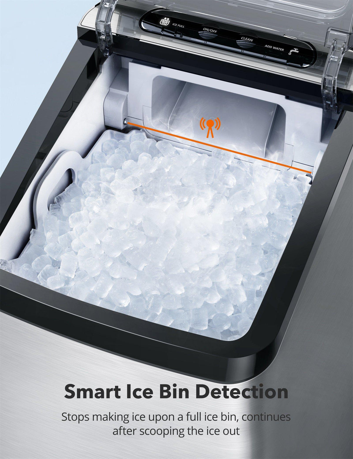 Nugget Ice Maker for Countertop, with 3.3lb Ice Bin and Scoop for Home, Office-TaoTronics