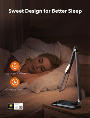 LED Desk Lamp with Fast Wireless Charger&5V/2A USB Port-TaoTronics