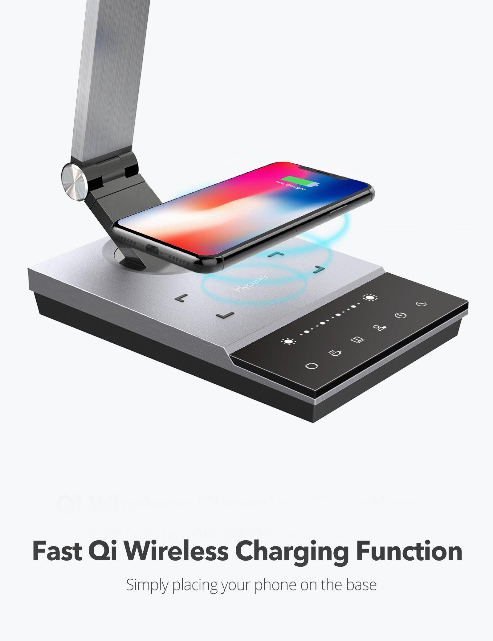 LED Desk Lamp with Fast Wireless Charger&5V/2A USB Port-TaoTronics