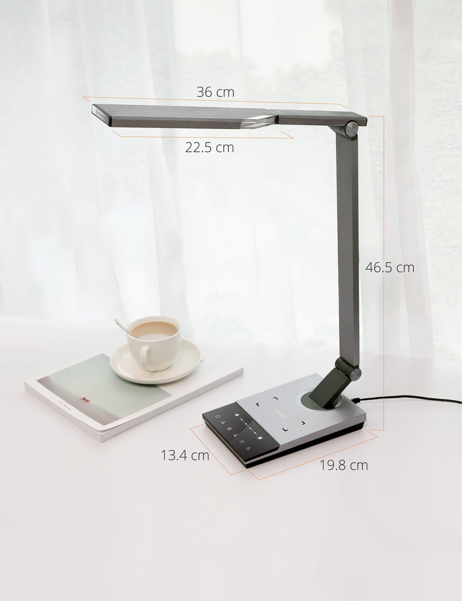 LED Desk Lamp with Fast Wireless Charger&5V/2A USB Port-TaoTronics