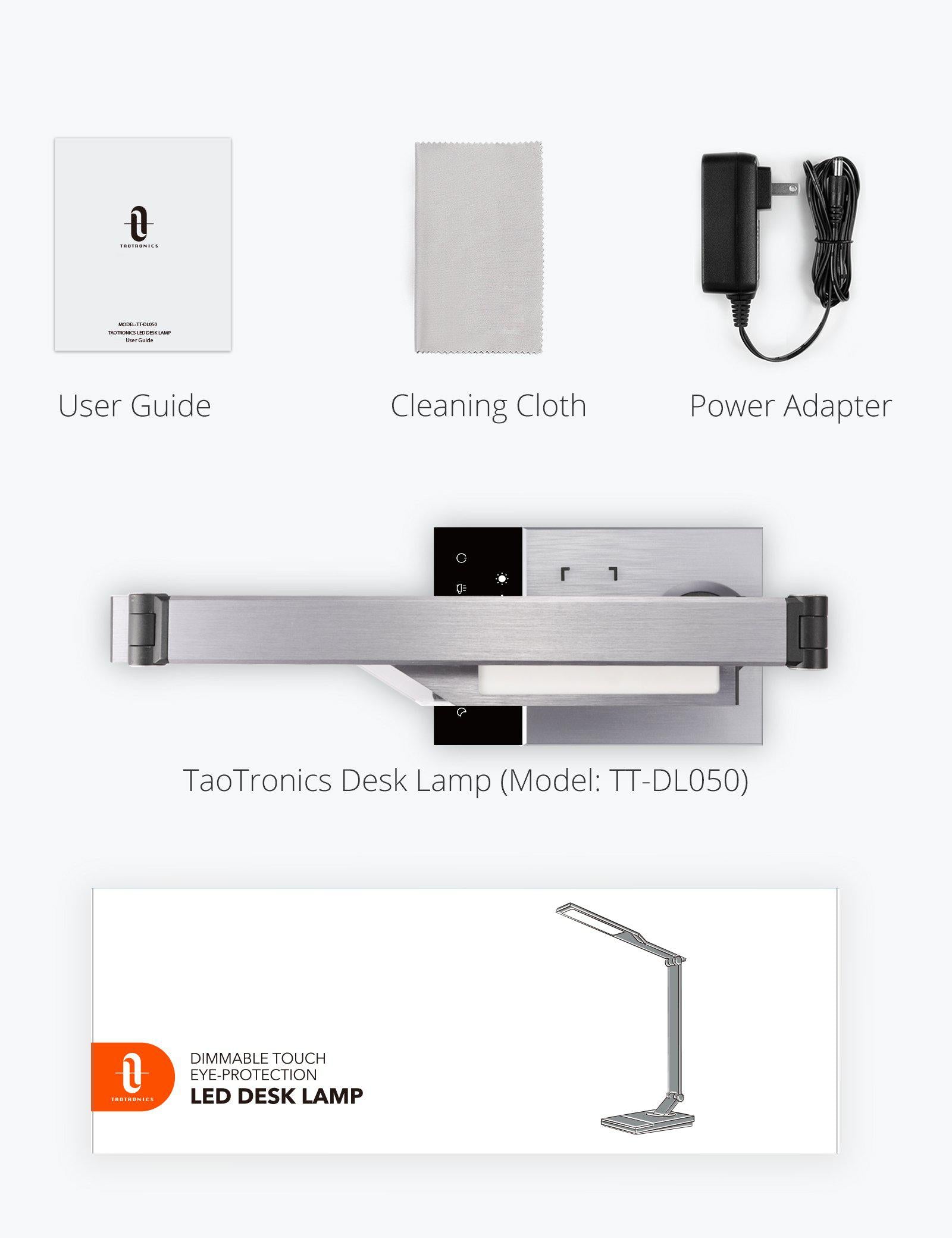 LED Desk Lamp with Fast Wireless Charger&5V/2A USB Port-TaoTronics