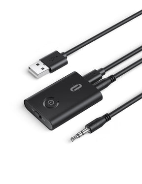 Bluetooth 5.0 Low Latency Transmitter and Receiver, 3.5mm Wireless Audio Adapter for TV/Home Stereo System