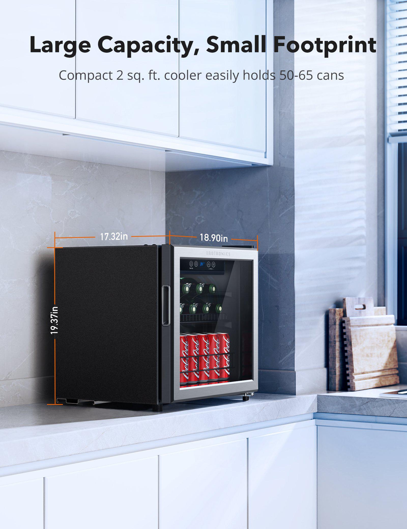 Beverage Refrigerator Cooler Freestanding Bar Fridge, Mini Beverage Center with Digital Control-TaoTronics