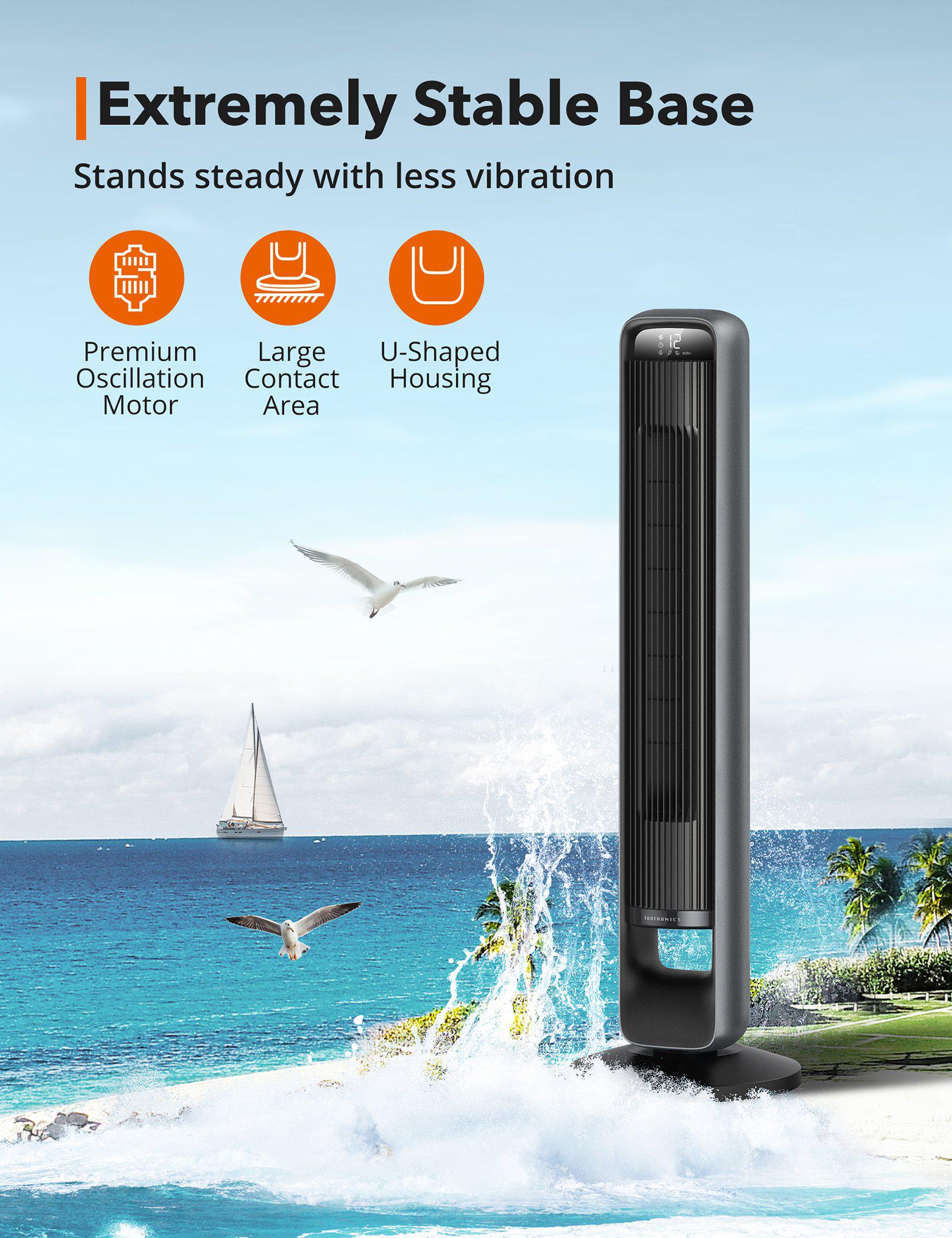 Tower Fan with 12 Speeds, Quiet Cooling Bladeless Fan with Remote-TaoTronics