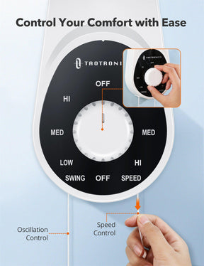 16" High Velocity Wall Mount Fan with 5 Blades, 3 Speeds, 90° Oscillating-TaoTronics