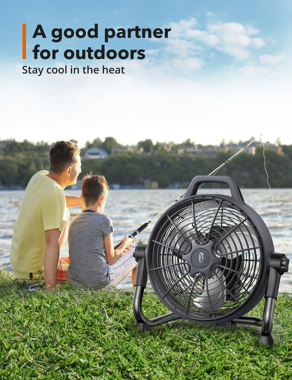 TaoTronics Floor Fan TT-TF013, 17850mAh Battery Outdoor Portable Fab,