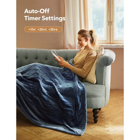 Electric Heated Throw Blanket, 50in x 60in Fast Heating Flannel Blanket, blue-TaoTronics US