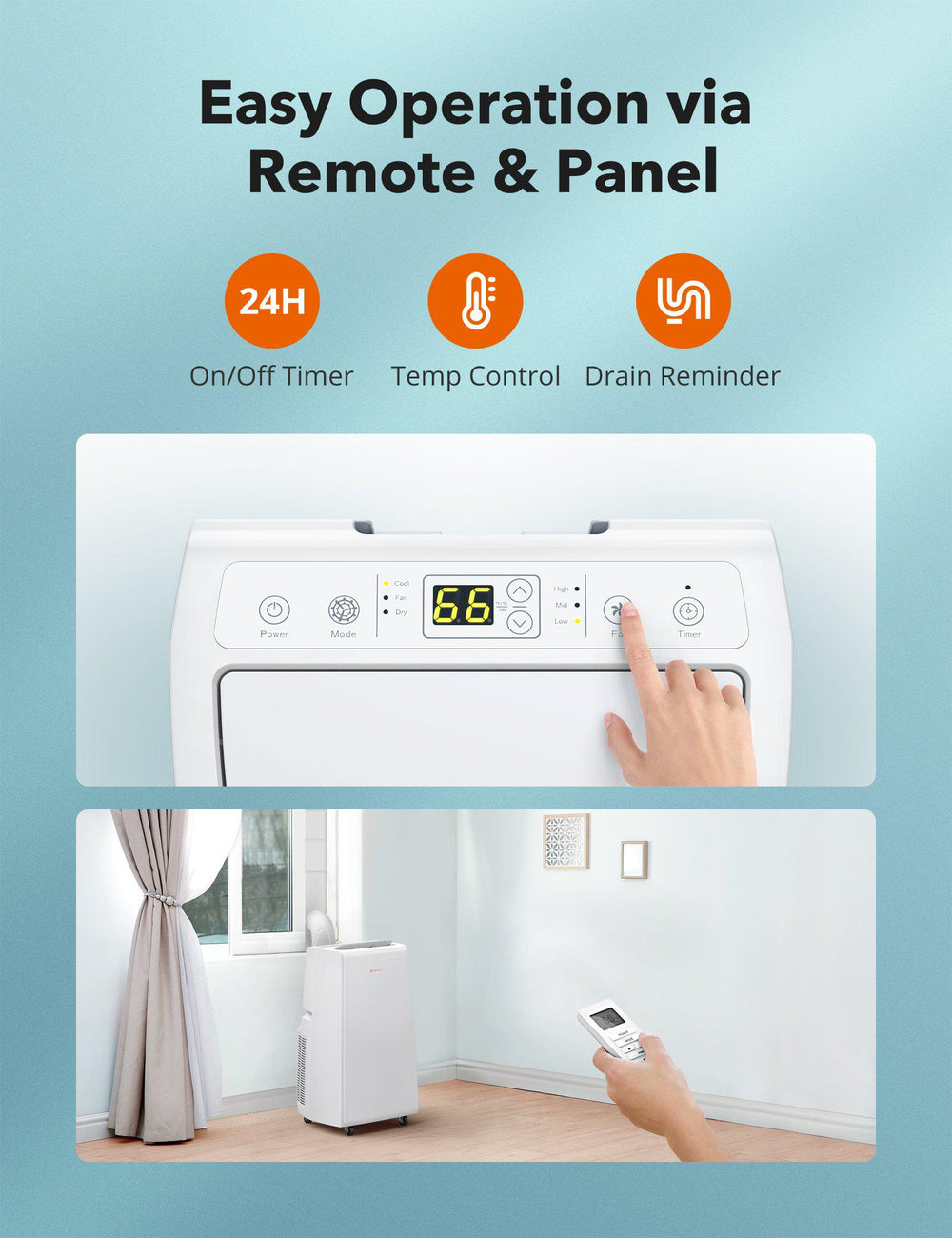 3in1 Portable Air Conditioner 004, Fan, Dehumidifier, 10,000 BTU