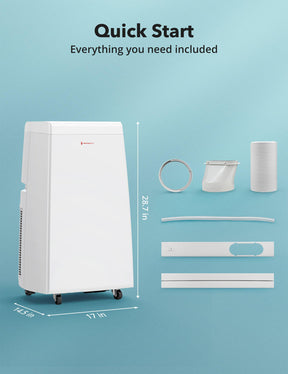 3-in-1 Portable Air Conditioner 004, Fan, Dehumidifier, 10,000 BTU Cools 200-300 sq. ft.-TaoTronics